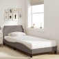 vidaXL Bett mit Matratze Taupe 90x200 cm Stoff