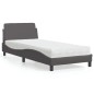 vidaXL Bett mit Matratze Grau 90x200 cm Kunstleder vidaXL Bett mit Matratze Grau 90x200 cm Kunstleder