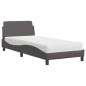 vidaXL Bett mit Matratze Grau 90x200 cm Kunstleder vidaXL Bett mit Matratze Grau 90x200 cm Kunstleder