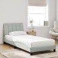 vidaXL Bett mit Matratze Hellgrau 80x200 cm Samt vidaXL Bett mit Matratze Hellgrau 80x200 cm Samt