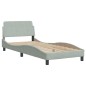 vidaXL Bett mit Matratze Hellgrau 80x200 cm Samt vidaXL Bett mit Matratze Hellgrau 80x200 cm Samt