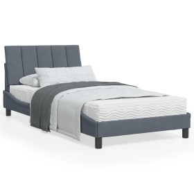 vidaXL Bett mit Matratze Dunkelgrau 100x200 cm Samt