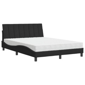 vidaXL Bett mit Matratze Schwarz 120x200 cm Samt