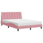 vidaXL Bett mit Matratze Rosa 140x190 cm Samt vidaXL Bett mit Matratze Rosa 140x190 cm Samt