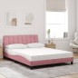 vidaXL Bett mit Matratze Rosa 140x190 cm Samt vidaXL Bett mit Matratze Rosa 140x190 cm Samt