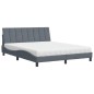 vidaXL Bett mit Matratze Dunkelgrau 160x200 cm Samt vidaXL Bett mit Matratze Dunkelgrau 160x200 cm Samt