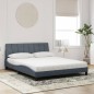 vidaXL Bett mit Matratze Dunkelgrau 160x200 cm Samt vidaXL Bett mit Matratze Dunkelgrau 160x200 cm Samt