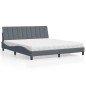 vidaXL Bett mit Matratze Dunkelgrau 180x200 cm Samt vidaXL Bett mit Matratze Dunkelgrau 180x200 cm Samt