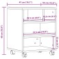 vidaXL Druckerständer mit Rollen Betongrau 41x32x48 cm vidaXL Druckerständer mit Rollen Betongrau 41x32x48 cm