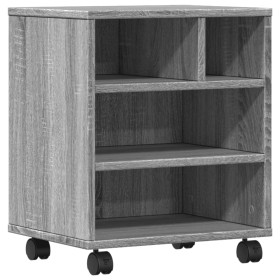 vidaXL Druckerständer mit Rollen Grau Sonoma 41x32x48 cm
