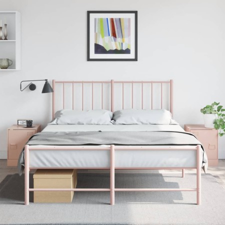 vidaXL Nachttische 2 Stk. Rosa 34,5x39x44 cm Stahl