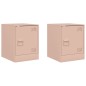 vidaXL Nachttische 2 Stk. Rosa 34,5x39x44 cm Stahl vidaXL Nachttische 2 Stk. Rosa 34,5x39x44 cm Stahl