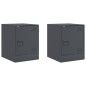 vidaXL Nachttische 2 Stk. Anthrazit 34,5x39x44 cm Stahl vidaXL Nachttische 2 Stk. Anthrazit 34,5x39x44 cm Stahl