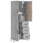 Highboard Betongrau 69,5x34x180 cm Holzwerkstoff Highboard Betongrau 69,5x34x180 cm Holzwerkstoff