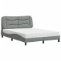 vidaXL Bett mit Matratze Hellgrau 120x200 cm Stoff vidaXL Bett mit Matratze Hellgrau 120x200 cm Stoff