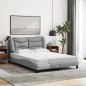 vidaXL Bett mit Matratze Hellgrau 120x200 cm Stoff vidaXL Bett mit Matratze Hellgrau 120x200 cm Stoff