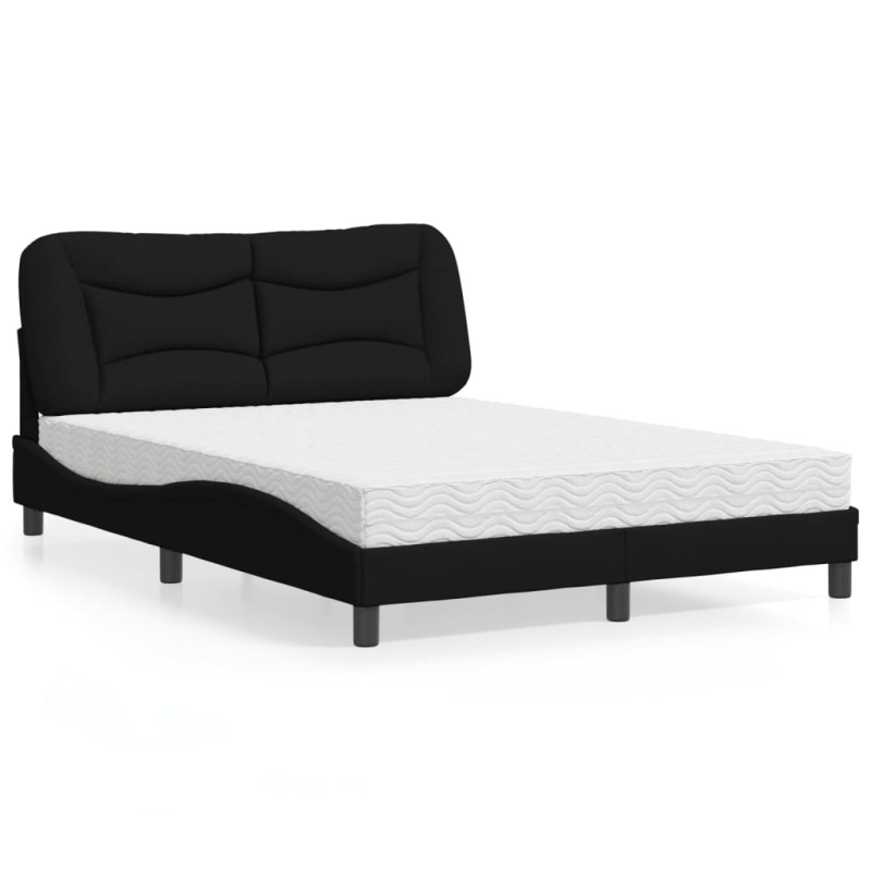 vidaXL Bett mit Matratze Schwarz 120x200 cm Stoff vidaXL Bett mit Matratze Schwarz 120x200 cm Stoff