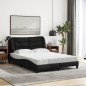 vidaXL Bett mit Matratze Schwarz 120x200 cm Stoff vidaXL Bett mit Matratze Schwarz 120x200 cm Stoff