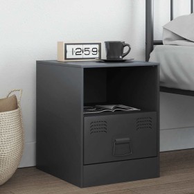 vidaXL Nachttisch Anthrazit 34,5x39x44 cm Stahl