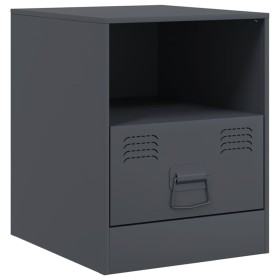 vidaXL Nachttisch Anthrazit 34,5x39x44 cm Stahl