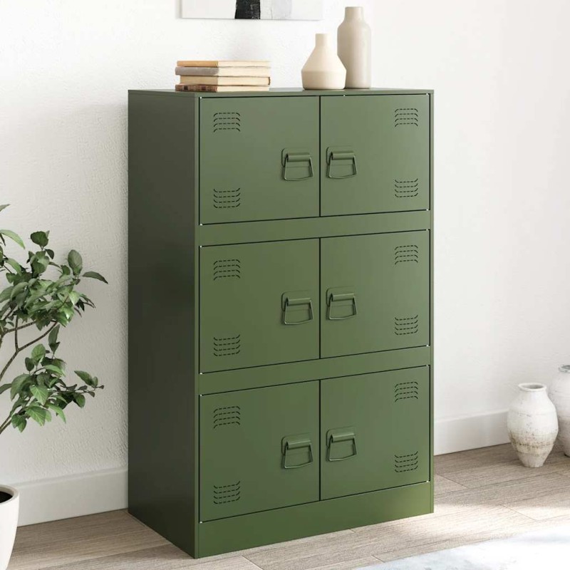 vidaXL Sideboard Olivgrün 67x39x107 cm Stahl vidaXL Sideboard Olivgrün 67x39x107 cm Stahl