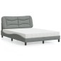 vidaXL Bett mit Matratze Hellgrau 140x200 cm Stoff vidaXL Bett mit Matratze Hellgrau 140x200 cm Stoff