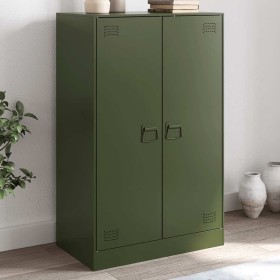 vidaXL Sideboard Olivgrün 67x39x107 cm Stahl