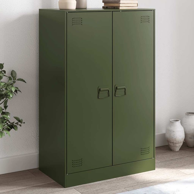vidaXL Sideboard Olivgrün 67x39x107 cm Stahl vidaXL Sideboard Olivgrün 67x39x107 cm Stahl