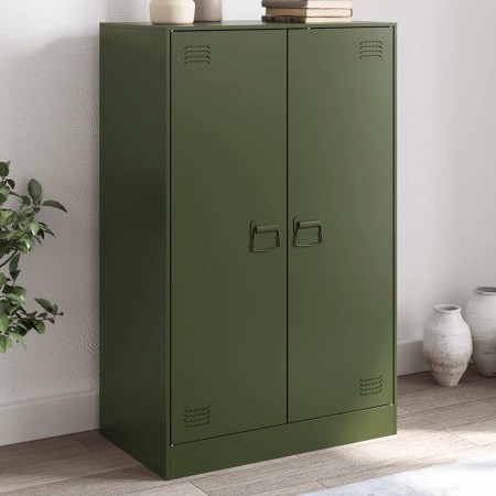 vidaXL Sideboard Olivgrün 67x39x107 cm Stahl