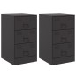 vidaXL Nachttische 2 Stk. Schwarz 34,5x39x62 cm Stahl vidaXL Nachttische 2 Stk. Schwarz 34,5x39x62 cm Stahl