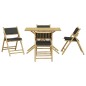 vidaXL 5-tlg. Bistro-Set Klappbar mit Dunkelgrauen Kissen Bambus vidaXL 5-tlg. Bistro-Set Klappbar mit Dunkelgrauen Kissen Bambus