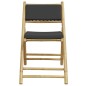 vidaXL 5-tlg. Bistro-Set Klappbar mit Dunkelgrauen Kissen Bambus vidaXL 5-tlg. Bistro-Set Klappbar mit Dunkelgrauen Kissen Bambus