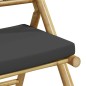 vidaXL 5-tlg. Bistro-Set Klappbar mit Dunkelgrauen Kissen Bambus vidaXL 5-tlg. Bistro-Set Klappbar mit Dunkelgrauen Kissen Bambus