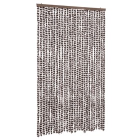 vidaXL Fliegenvorhang Braun und Weiß 118x220 cm Chenille