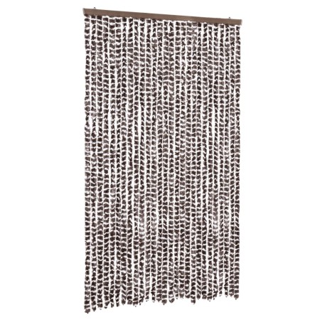 vidaXL Fliegenvorhang Braun und Weiß 118x220 cm Chenille