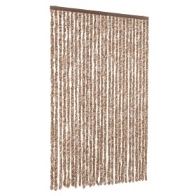 vidaXL Fliegenvorhang Beige und Dunkelbraun 118x220 cm Chenille
