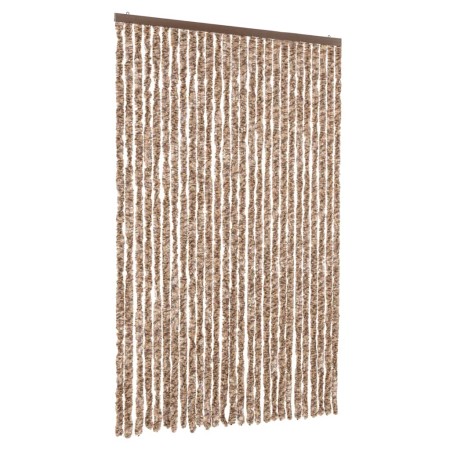 vidaXL Fliegenvorhang Beige und Dunkelbraun 118x220 cm Chenille