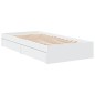 vidaXL Bettgestell mit Schubladen Weiß 100x200 cm Holzwerkstoff vidaXL Bettgestell mit Schubladen Weiß 100x200 cm Holzwerkstoff