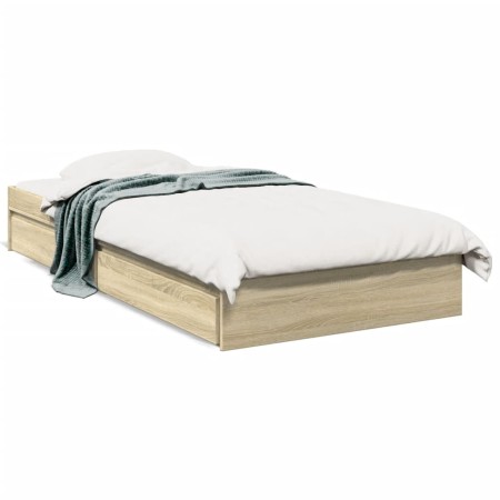 vidaXL Bettgestell mit Schubladen Sonoma-Eiche 100x200cm Holzwerkstoff