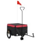 vidaXL Fahrradanhänger Schwarz und Rot 45 kg Eisen vidaXL Fahrradanhänger Schwarz und Rot 45 kg Eisen