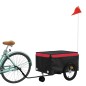 vidaXL Fahrradanhänger Schwarz und Rot 45 kg Eisen vidaXL Fahrradanhänger Schwarz und Rot 45 kg Eisen