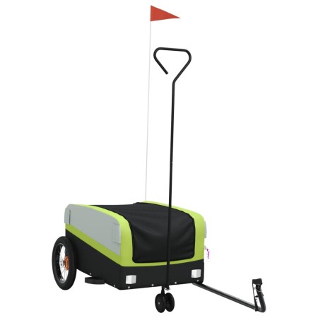 vidaXL Fahrradanhänger Schwarz und Grün 30 kg Eisen