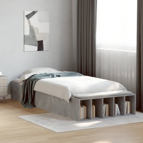 vidaXL Bettgestell Betongrau 100x200 cm Holzwerkstoff