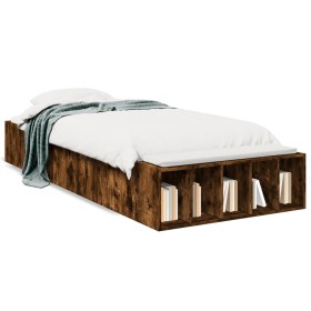 vidaXL Bettgestell Räuchereiche 90x190 cm Holzwerkstoff