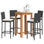 vidaXL 5-tlg. Gartenbar-Set Schwarz Massivholz Akazie und Poly Rattan vidaXL 5-tlg. Gartenbar-Set Schwarz Massivholz Akazie und Poly Rattan