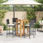 vidaXL 5-tlg. Gartenbar-Set Schwarz Massivholz Akazie und Poly Rattan vidaXL 5-tlg. Gartenbar-Set Schwarz Massivholz Akazie und Poly Rattan