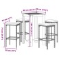 vidaXL 5-tlg. Gartenbar-Set Schwarz Massivholz Akazie und Poly Rattan vidaXL 5-tlg. Gartenbar-Set Schwarz Massivholz Akazie und Poly Rattan