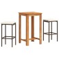 vidaXL 3-tlg. Gartenbar-Set Braun Massivholz Akazie und Poly Rattan vidaXL 3-tlg. Gartenbar-Set Braun Massivholz Akazie und Poly Rattan