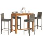 vidaXL 5-tlg. Gartenbar-Set Grau Massivholz Akazie und Poly Rattan vidaXL 5-tlg. Gartenbar-Set Grau Massivholz Akazie und Poly Rattan