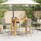 vidaXL 5-tlg. Gartenbar-Set Grau Massivholz Akazie und Poly Rattan vidaXL 5-tlg. Gartenbar-Set Grau Massivholz Akazie und Poly Rattan